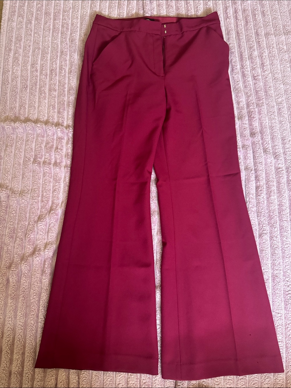 Express Boot-Cut Dress Pants in Burgundy
